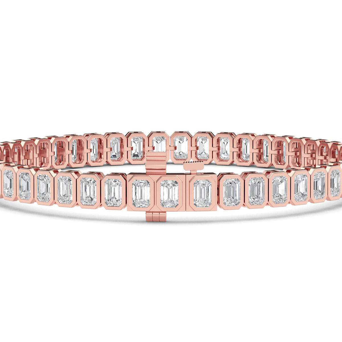 Rose Gold / 8.29ct Lab Grown Diamond Bezel Bracelet