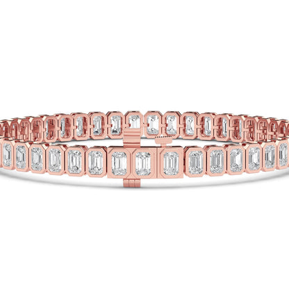 Rose Gold / 8.29ct Lab Grown Diamond Bezel Bracelet