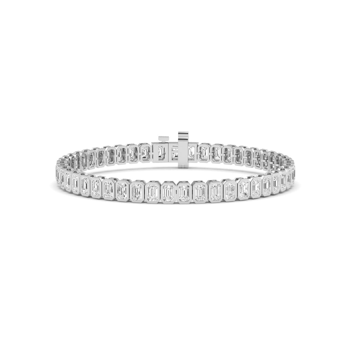White Gold / 8.29ct Lab Grown Diamond Bezel Bracelet