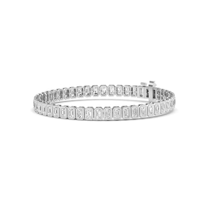 White Gold / 8.29ct Lab Grown Diamond Bezel Bracelet