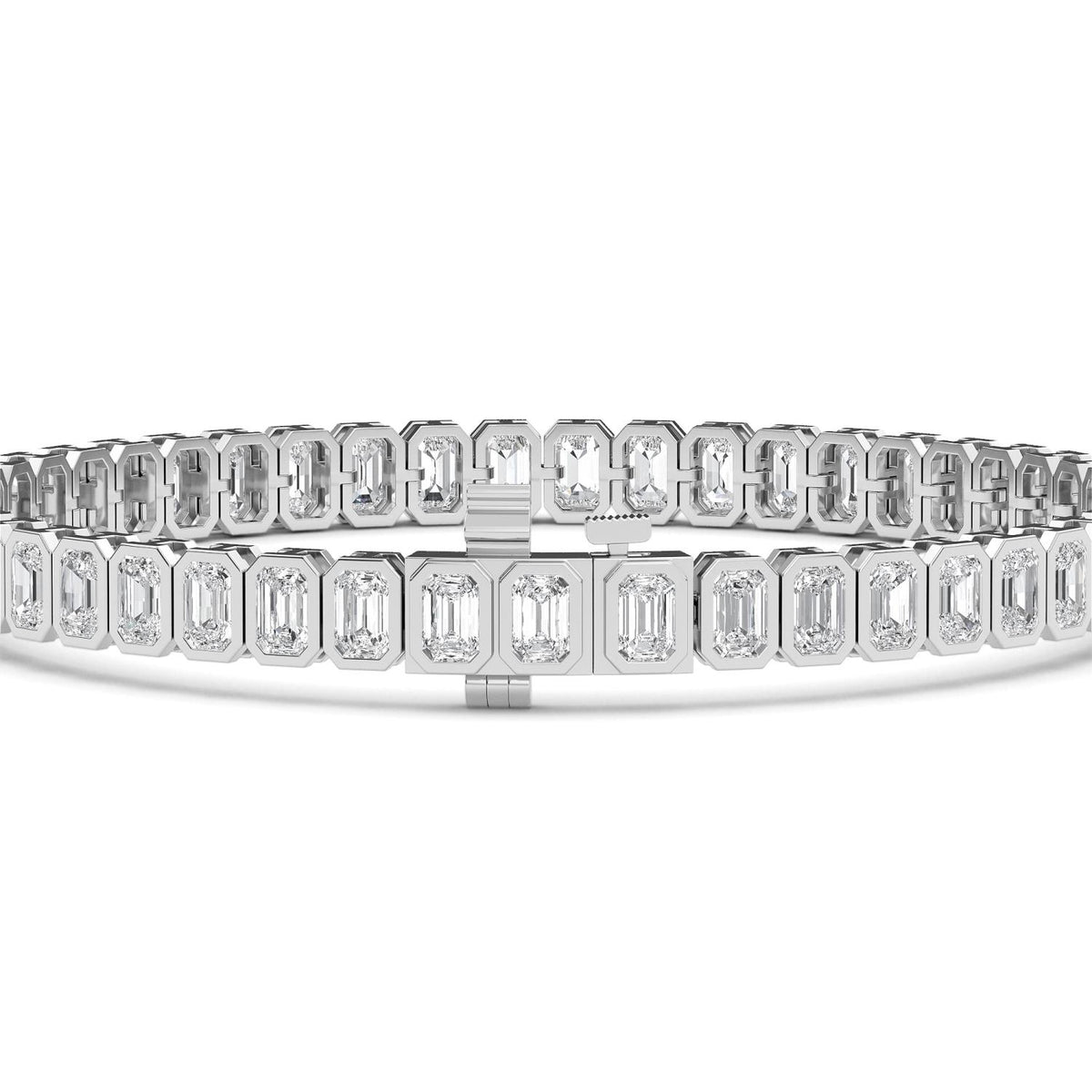 White Gold / 8.29ct Lab Grown Diamond Bezel Bracelet