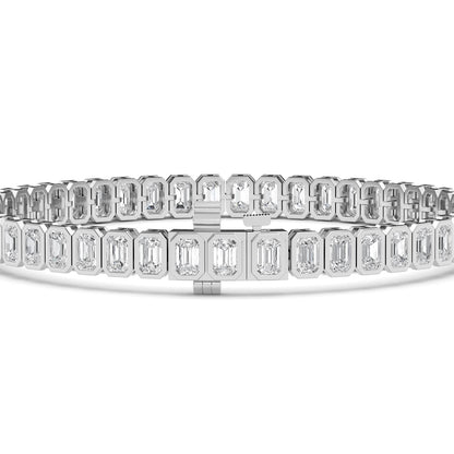 White Gold / 8.29ct Lab Grown Diamond Bezel Bracelet