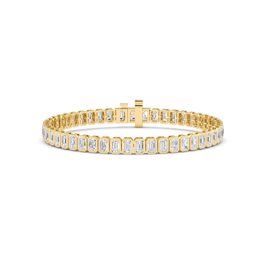 Yellow Gold / 8.29ct Lab Grown Diamond Bezel Bracelet