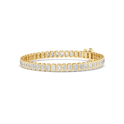 Yellow Gold / 8.29ct Lab Grown Diamond Bezel Bracelet