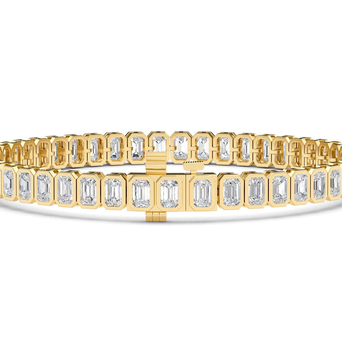 Yellow Gold / 8.29ct Lab Grown Diamond Bezel Bracelet