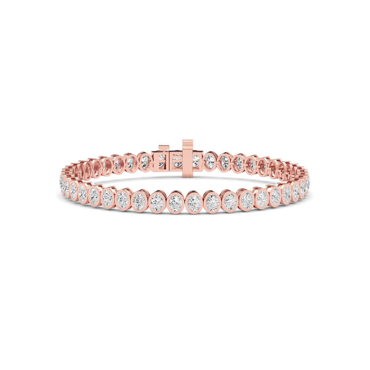 Rose Gold / 6.53ct Lab Grown Diamond Bezel Bracelet