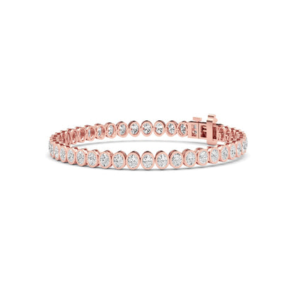 Rose Gold / 6.53ct Lab Grown Diamond Bezel Bracelet