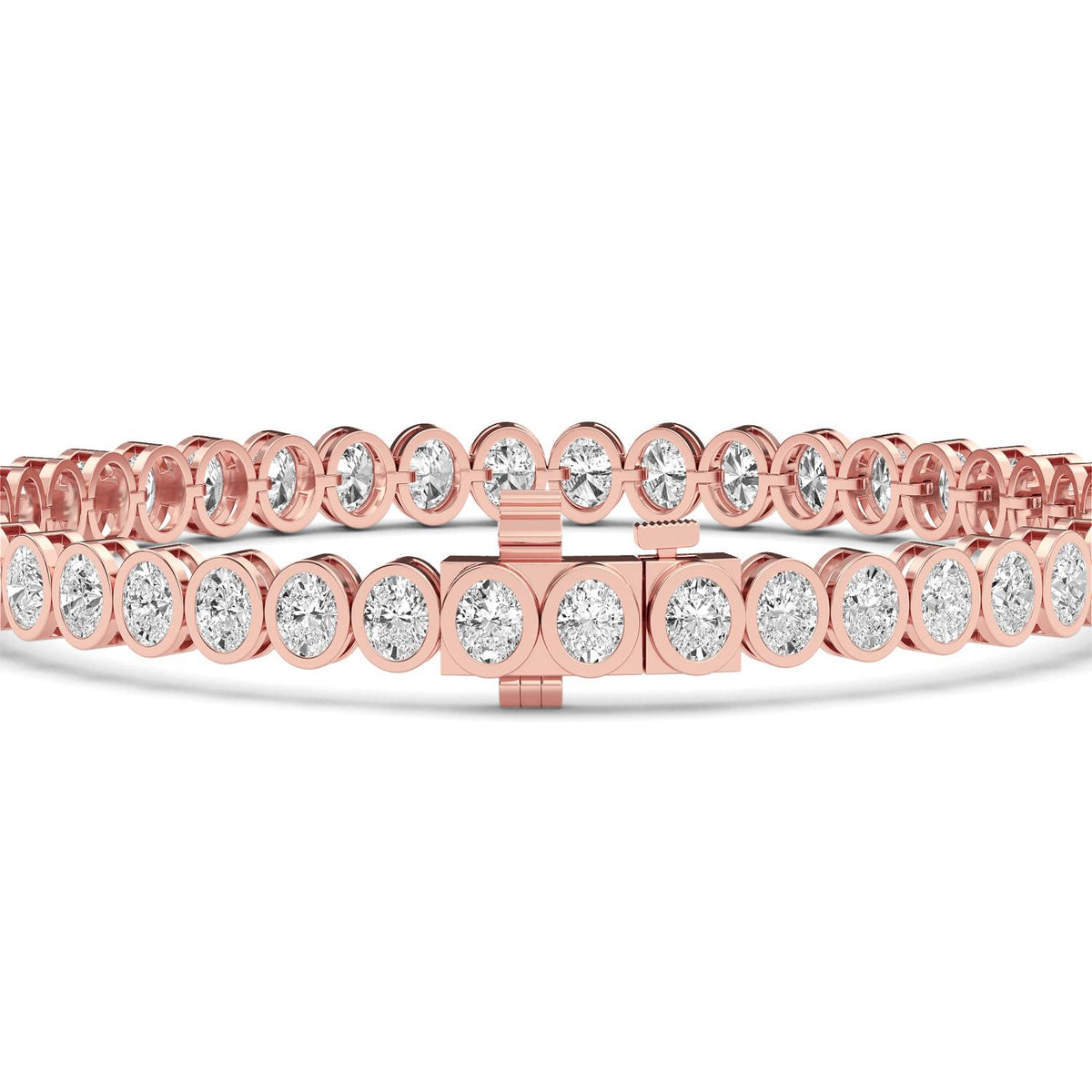 Rose Gold / 6.53ct Lab Grown Diamond Bezel Bracelet
