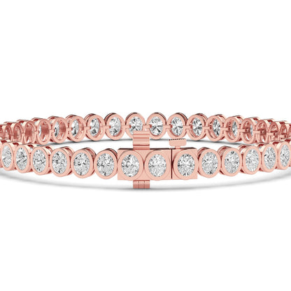 Rose Gold / 6.53ct Lab Grown Diamond Bezel Bracelet