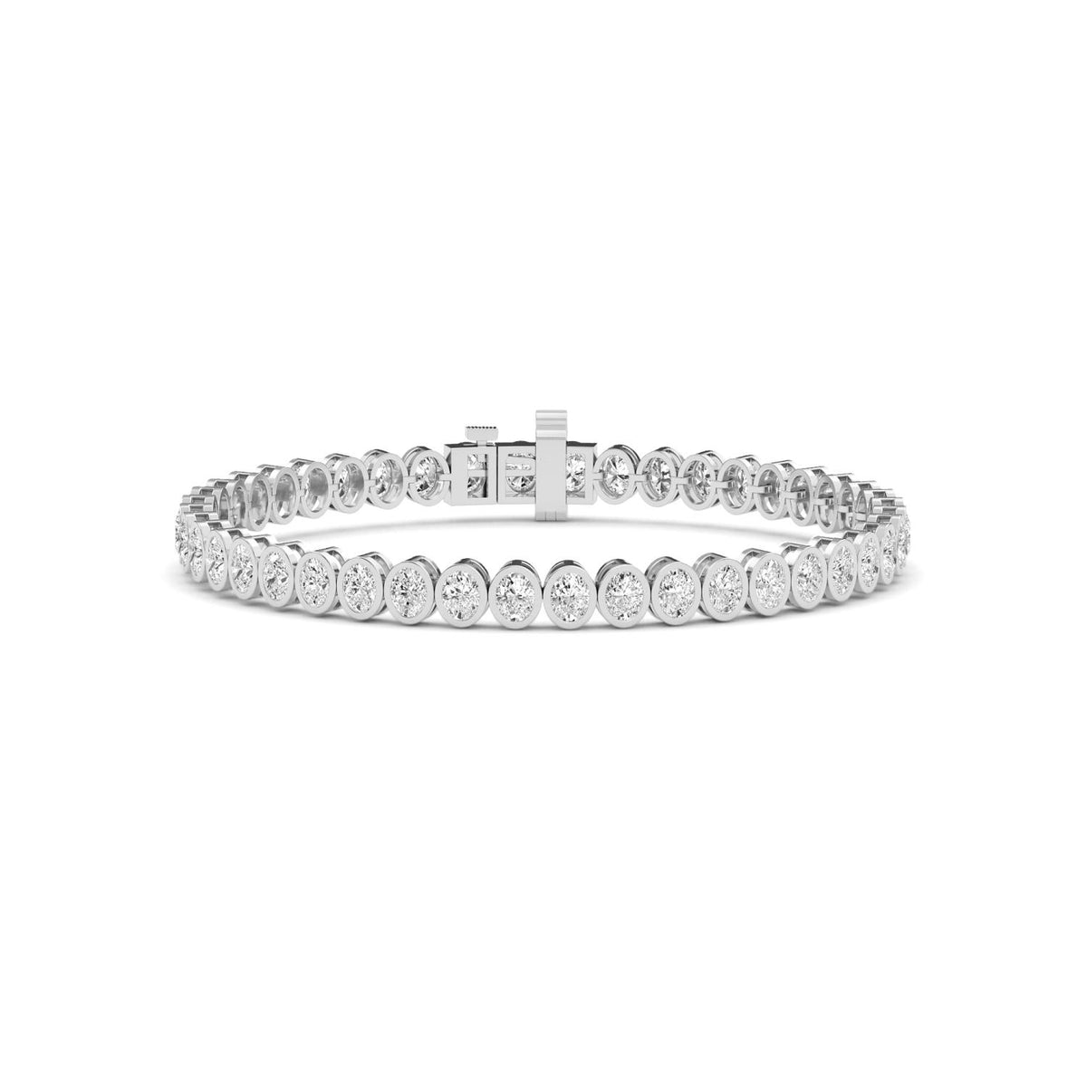 White Gold / 6.53ct Lab Grown Diamond Bezel Bracelet