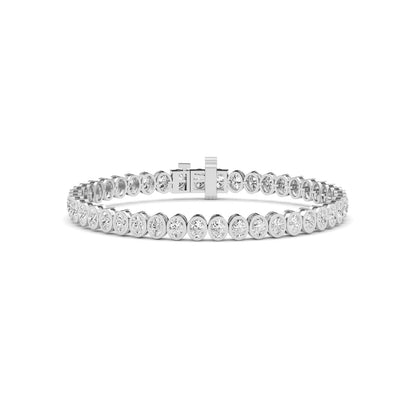 White Gold / 6.53ct Lab Grown Diamond Bezel Bracelet
