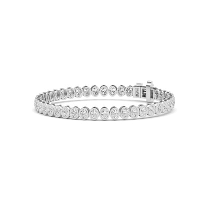 White Gold / 6.53ct Lab Grown Diamond Bezel Bracelet