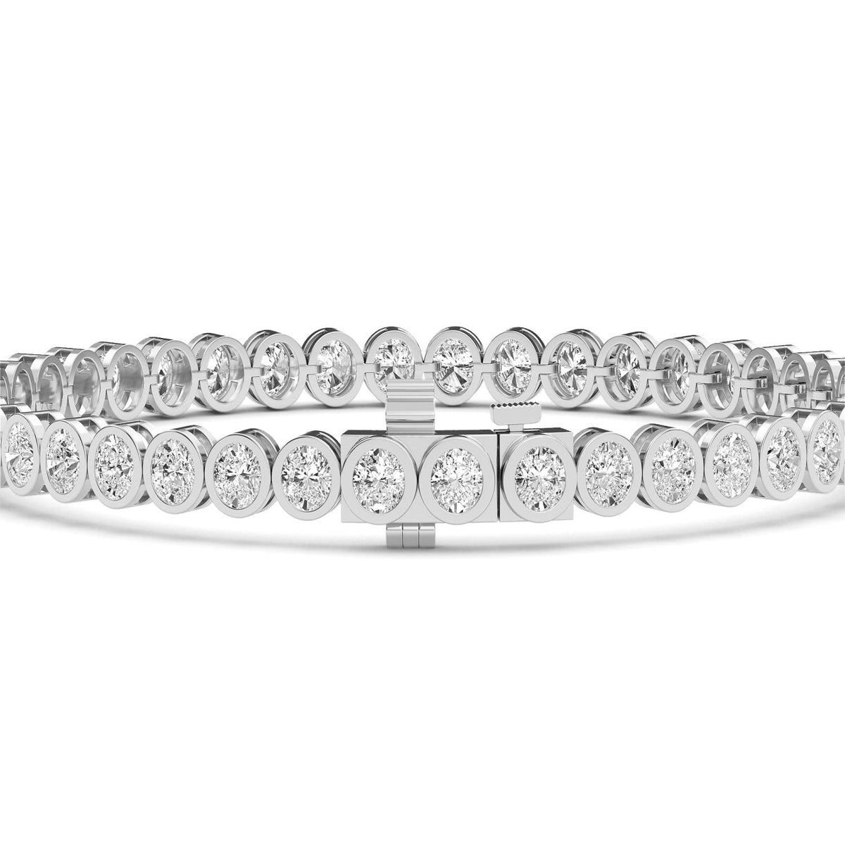White Gold / 6.53ct Lab Grown Diamond Bezel Bracelet