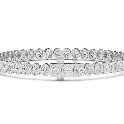 White Gold / 6.53ct Lab Grown Diamond Bezel Bracelet