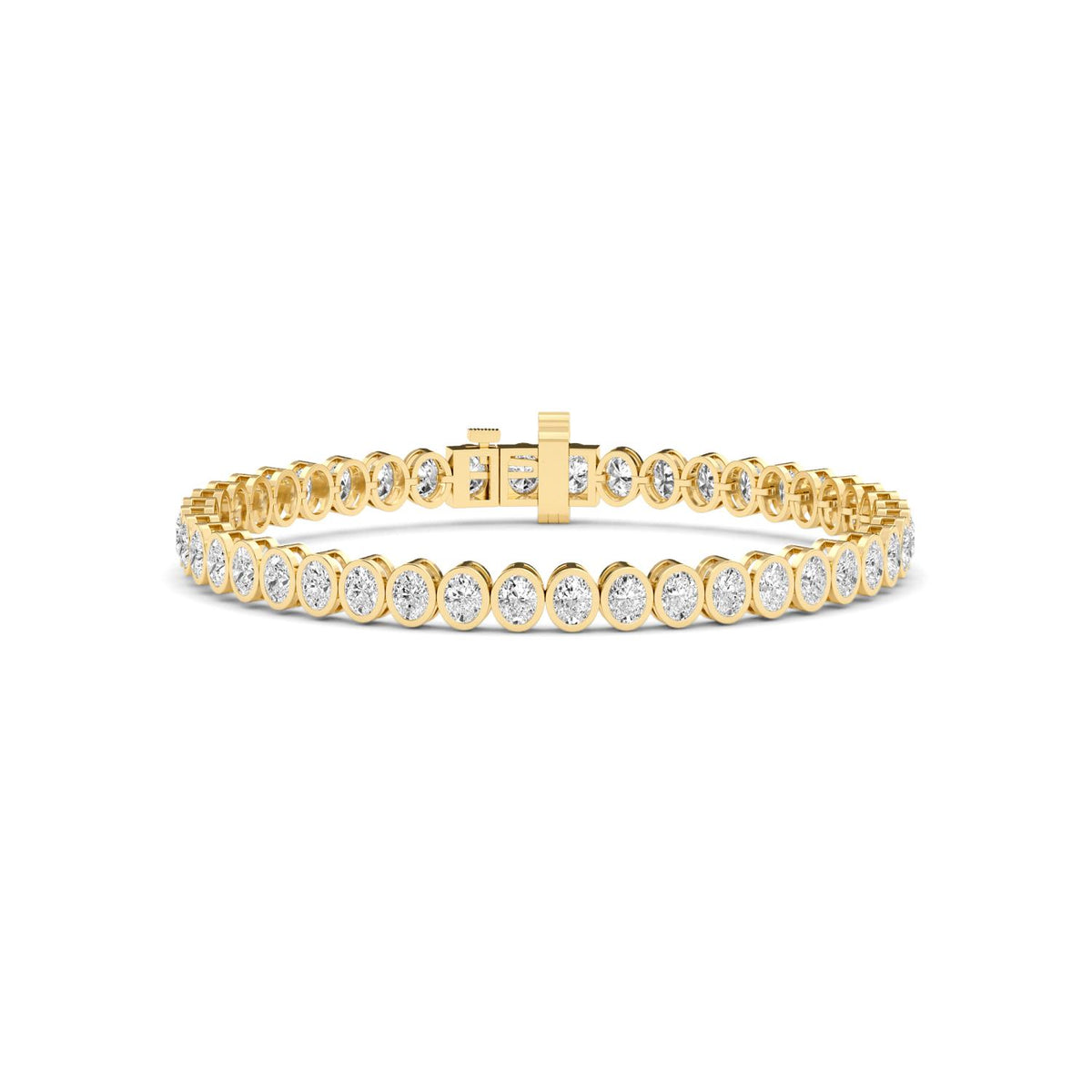 Yellow Gold / 6.53ct Lab Grown Diamond Bezel Bracelet