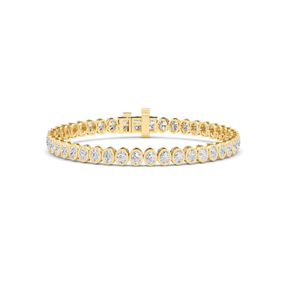Yellow Gold / 6.53ct Lab Grown Diamond Bezel Bracelet
