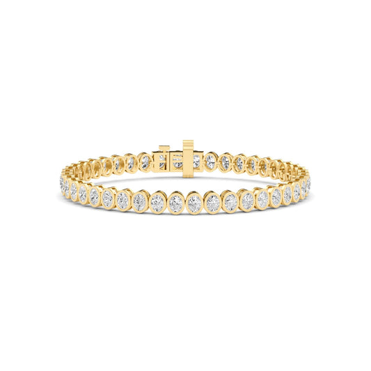 Yellow Gold / 6.53ct Lab Grown Diamond Bezel Bracelet