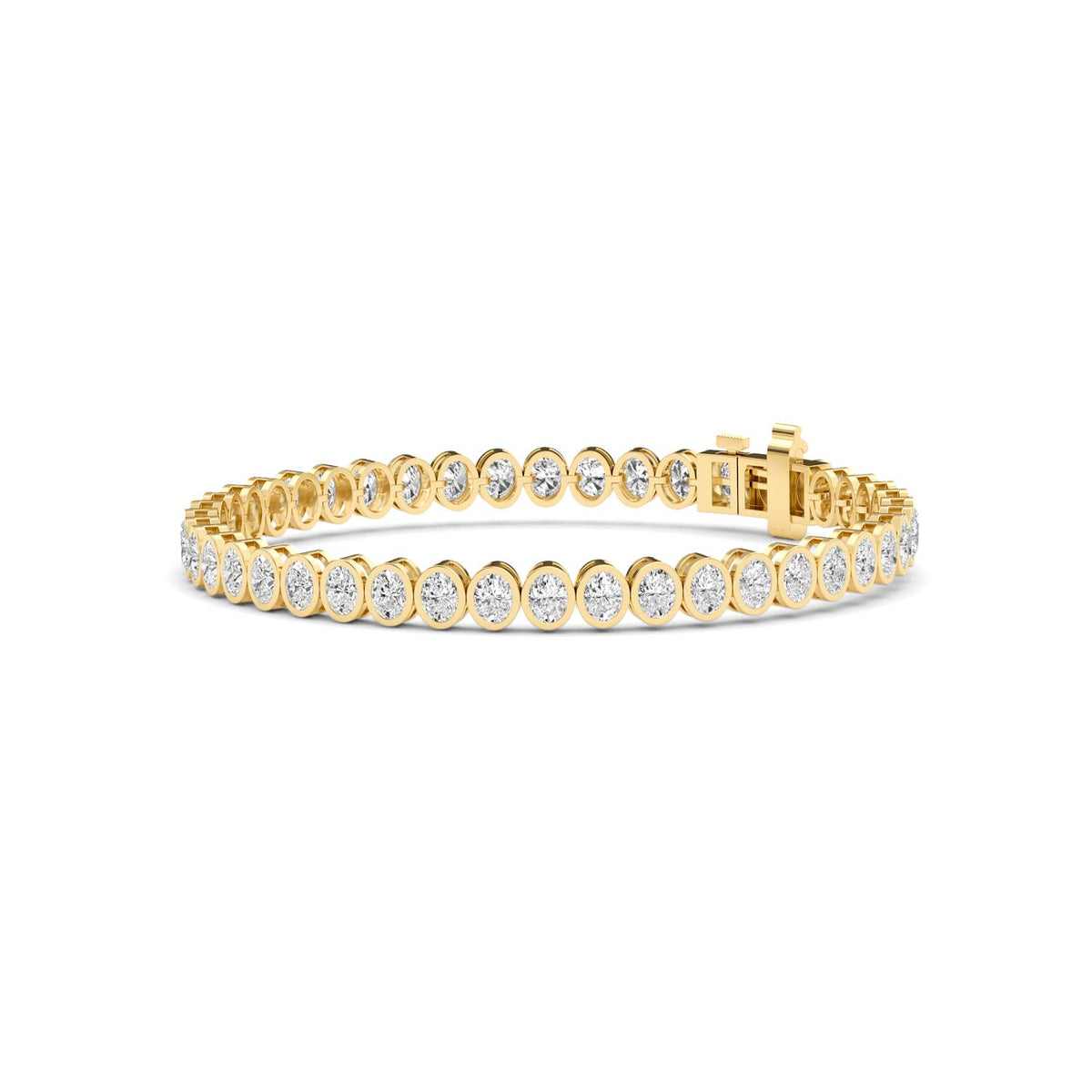 Yellow Gold / 6.53ct Lab Grown Diamond Bezel Bracelet