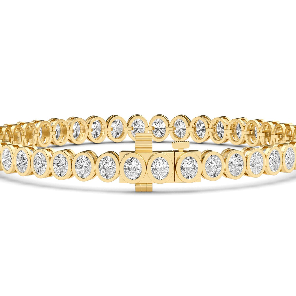 Yellow Gold / 6.53ct Lab Grown Diamond Bezel Bracelet