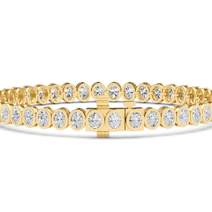 Yellow Gold / 6.53ct Lab Grown Diamond Bezel Bracelet
