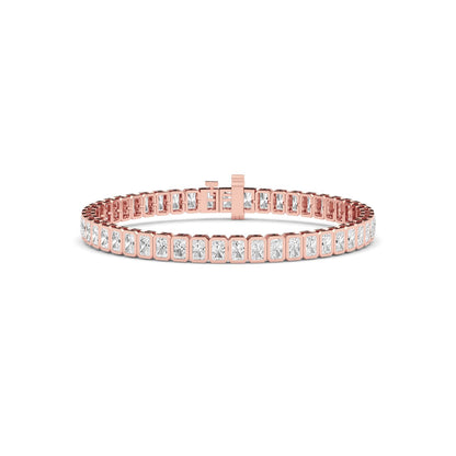 Rose Gold / 7.70ct Lab Grown Diamond Bezel Bracelet