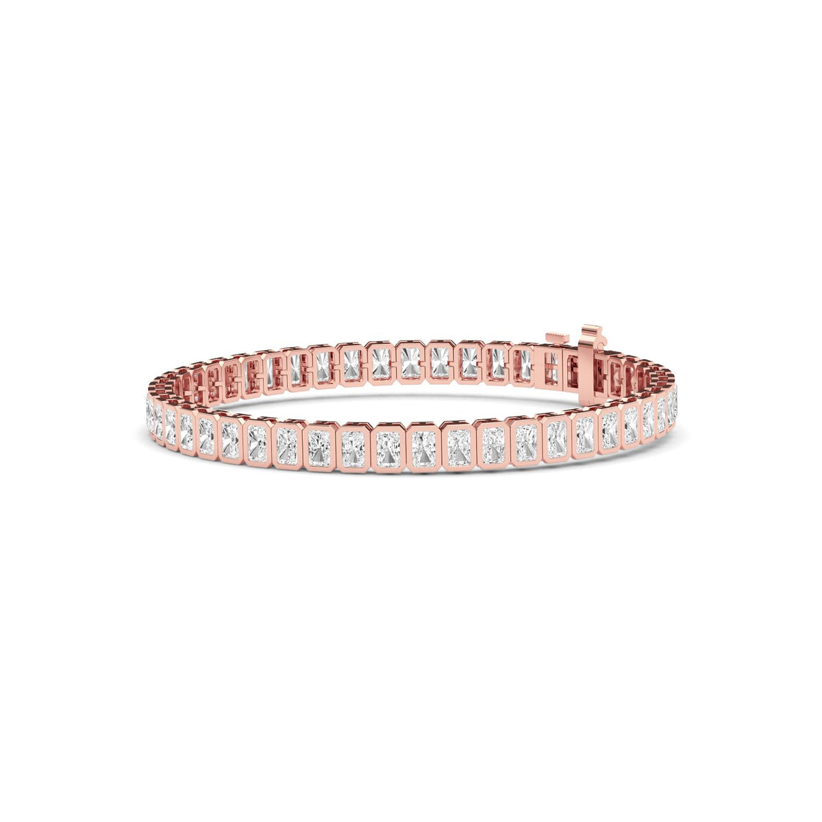 Rose Gold / 7.70ct Lab Grown Diamond Bezel Bracelet