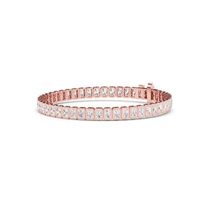 Rose Gold / 7.70ct Lab Grown Diamond Bezel Bracelet