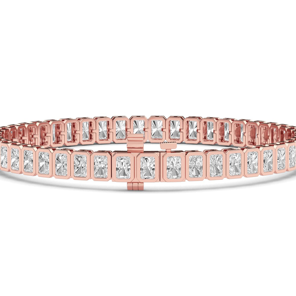 Rose Gold / 7.70ct Lab Grown Diamond Bezel Bracelet