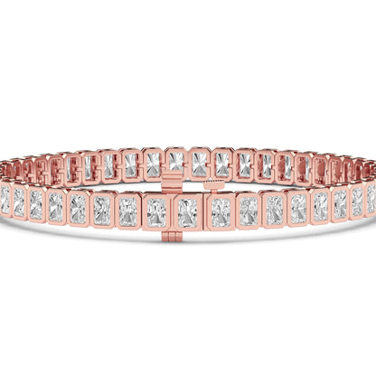 Rose Gold / 7.70ct Lab Grown Diamond Bezel Bracelet