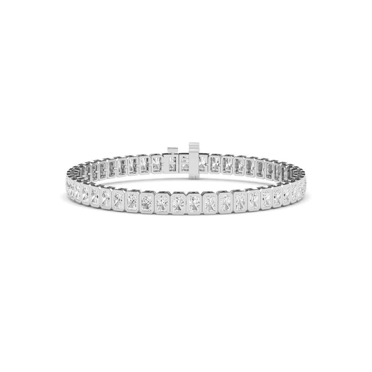 White Gold / 7.70ct Lab Grown Diamond Bezel Bracelet