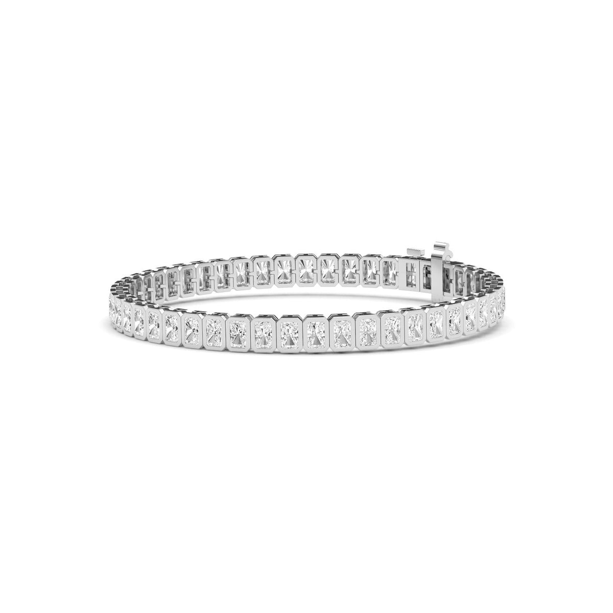 White Gold / 7.70ct Lab Grown Diamond Bezel Bracelet