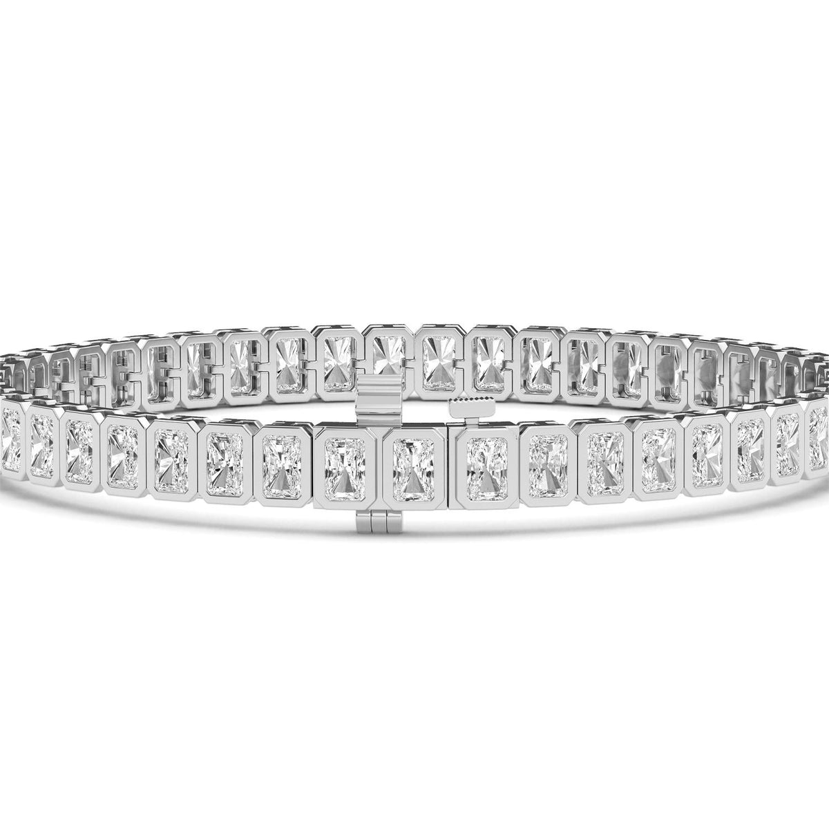 White Gold / 7.70ct Lab Grown Diamond Bezel Bracelet