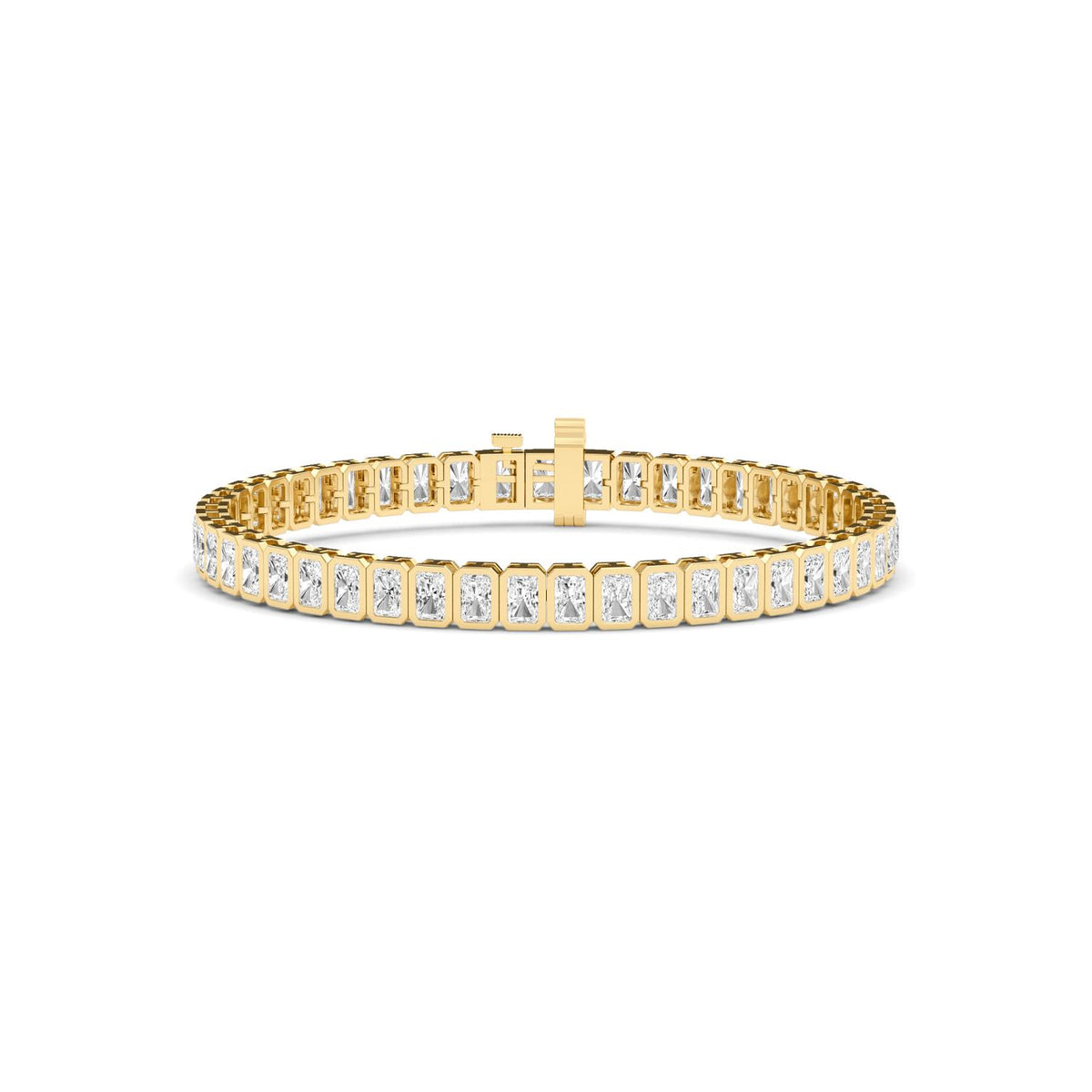 Yellow Gold / 7.70ct Lab Grown Diamond Bezel Bracelet