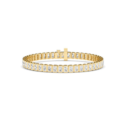 Yellow Gold / 7.70ct Lab Grown Diamond Bezel Bracelet