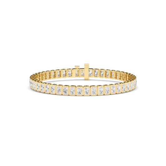 Yellow Gold / 7.70ct Lab Grown Diamond Bezel Bracelet