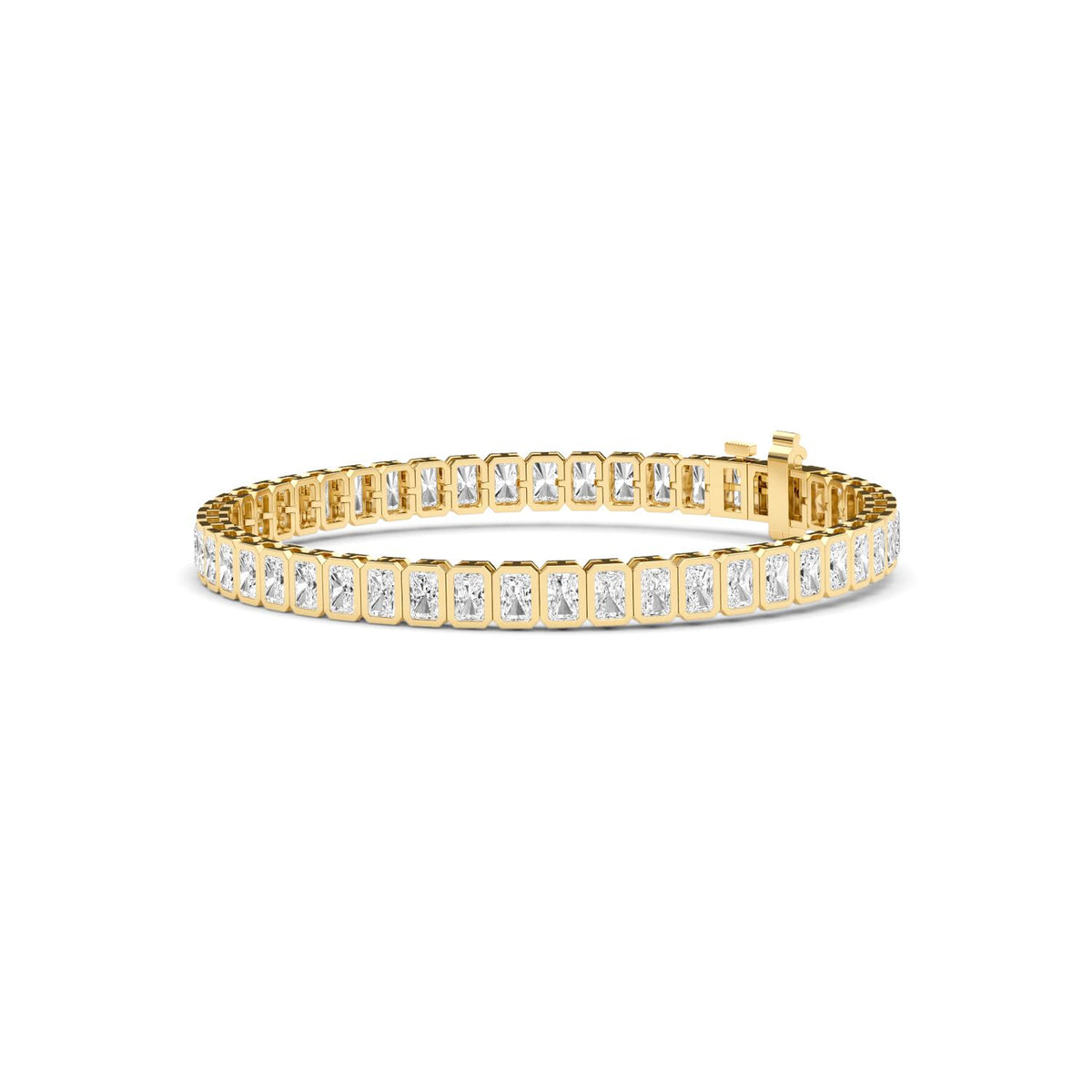 Yellow Gold / 7.70ct Lab Grown Diamond Bezel Bracelet
