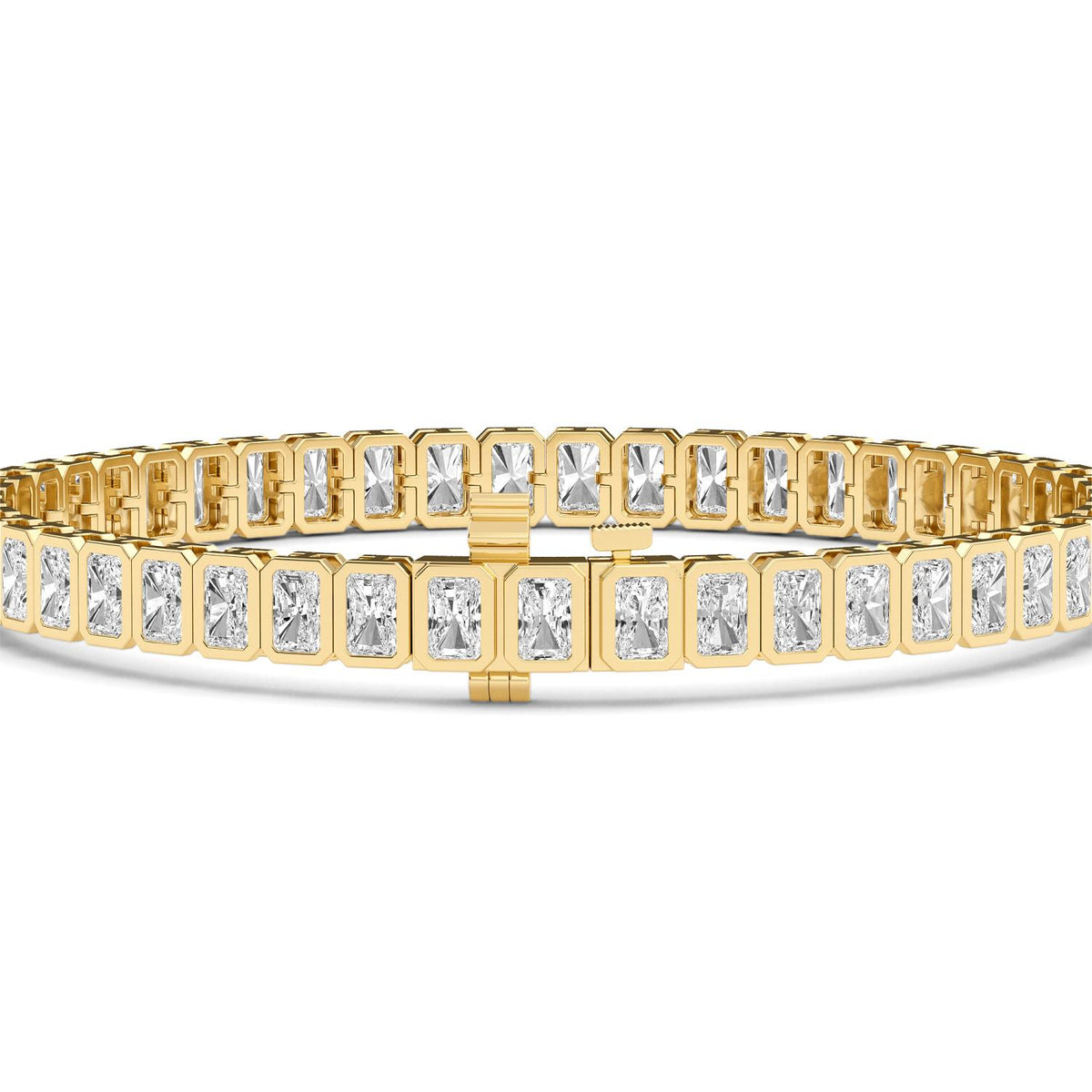 Yellow Gold / 7.70ct Lab Grown Diamond Bezel Bracelet