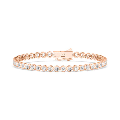 Rose Gold / 5.10ct Lab Grown Diamond Bezel Bracelet