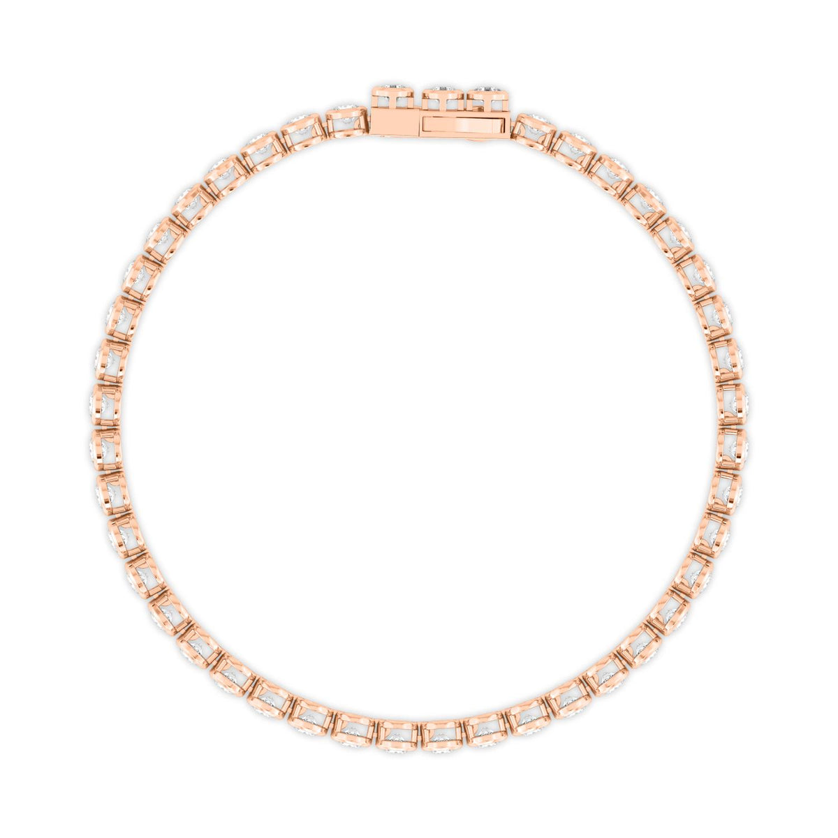 Rose Gold / 5.10ct Lab Grown Diamond Bezel Bracelet