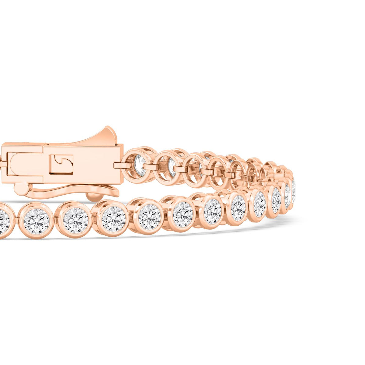 Rose Gold / 5.10ct Lab Grown Diamond Bezel Bracelet