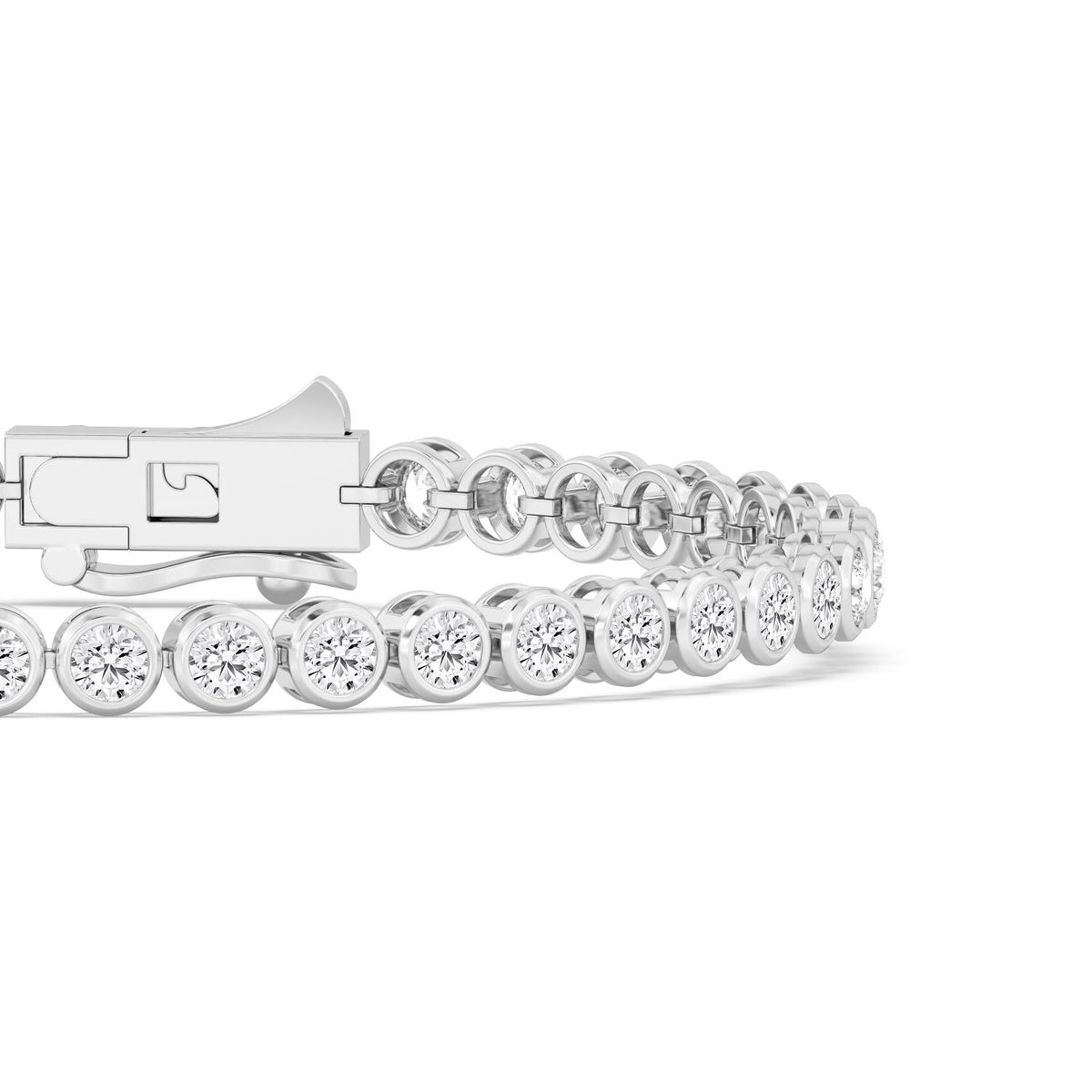 White Gold / 5.10ct Lab Grown Diamond Bezel Bracelet