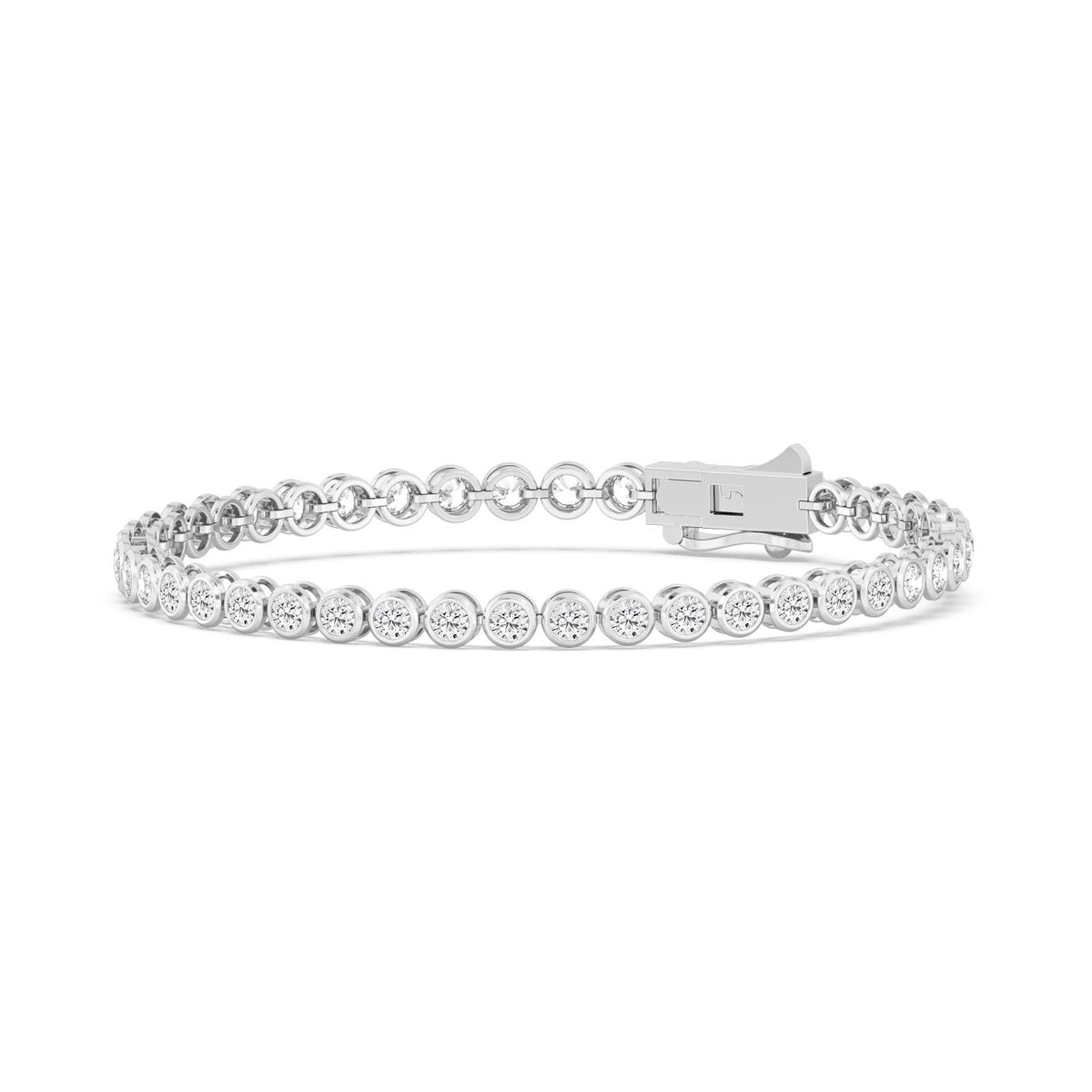 White Gold / 5.10ct Lab Grown Diamond Bezel Bracelet