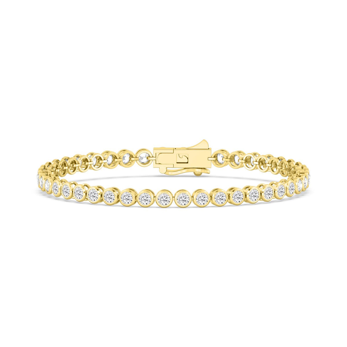 Yellow Gold / 5.10ct Lab Grown Diamond Bezel Bracelet
