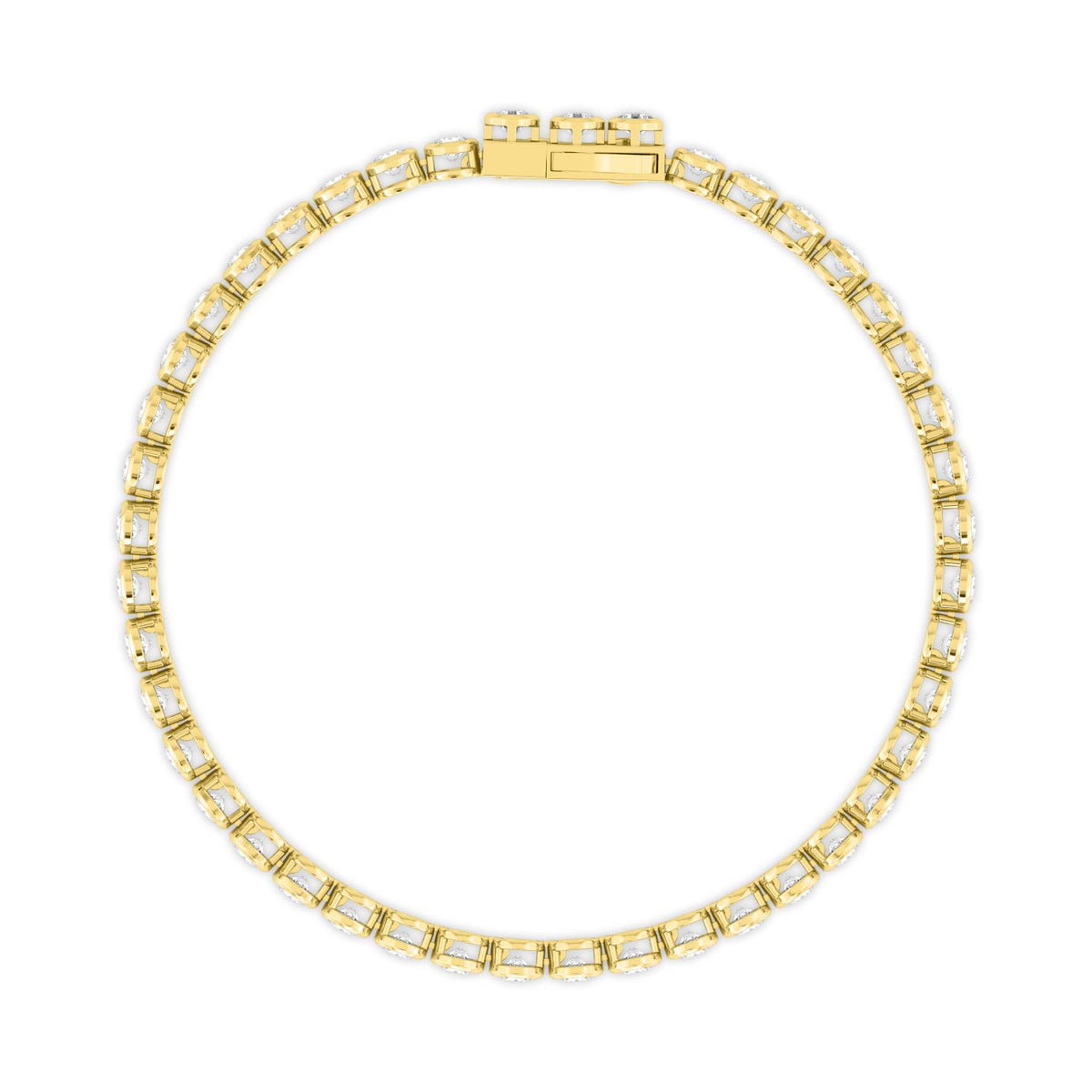 Yellow Gold / 5.10ct Lab Grown Diamond Bezel Bracelet