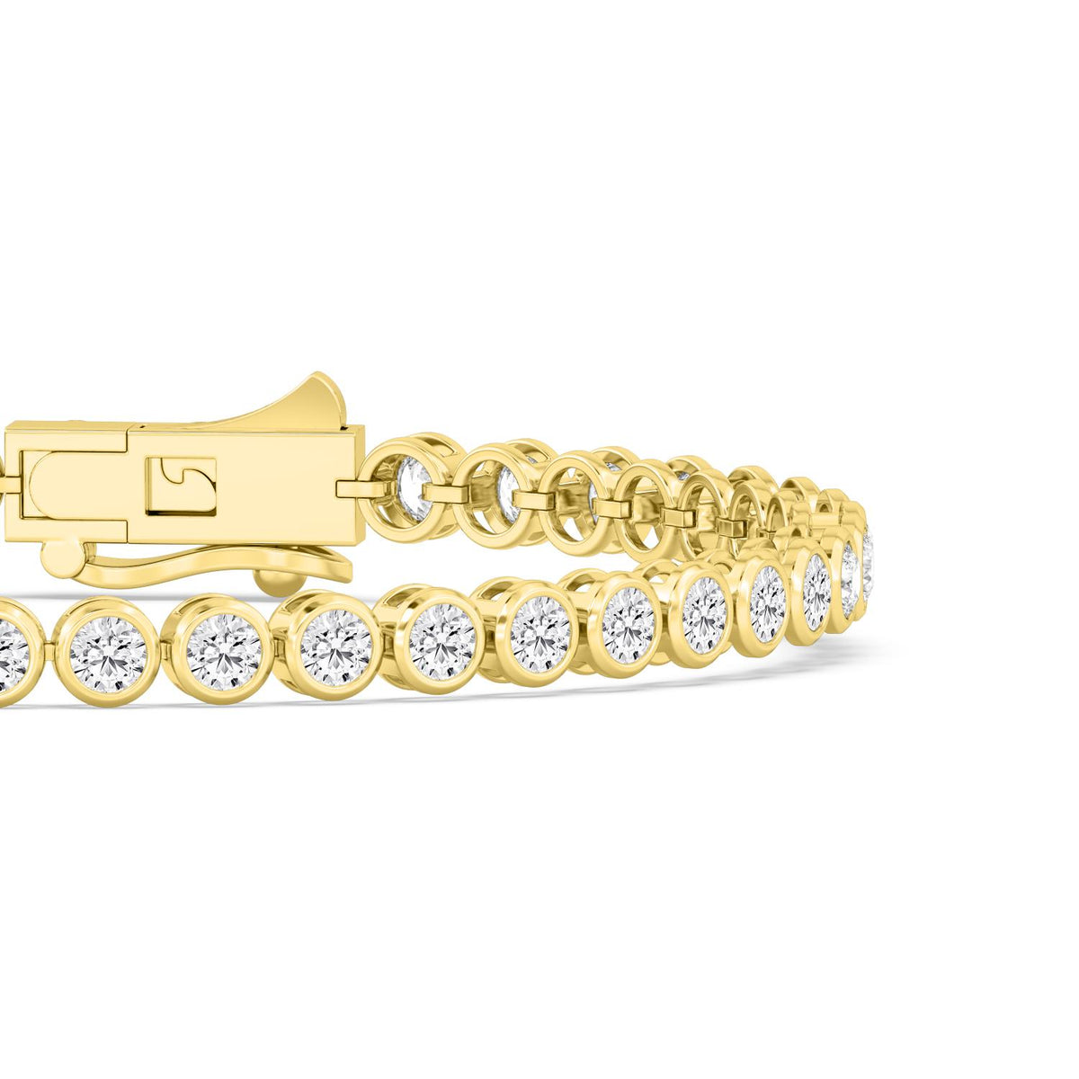 Yellow Gold / 5.10ct Lab Grown Diamond Bezel Bracelet