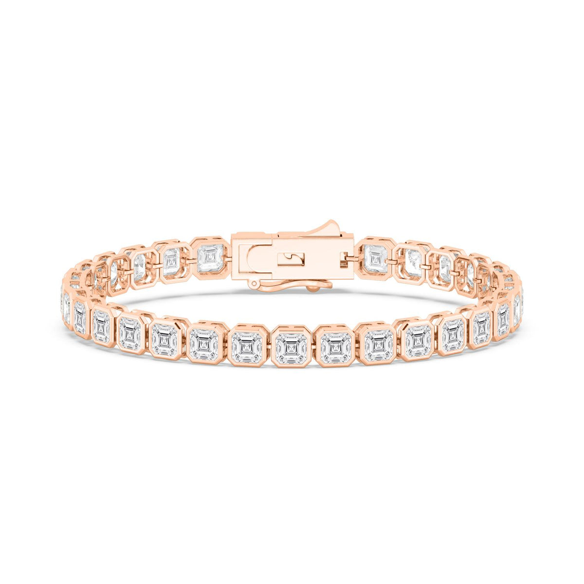 Rose Gold / 17.61ct Lab Grown Diamond Bezel Bracelet