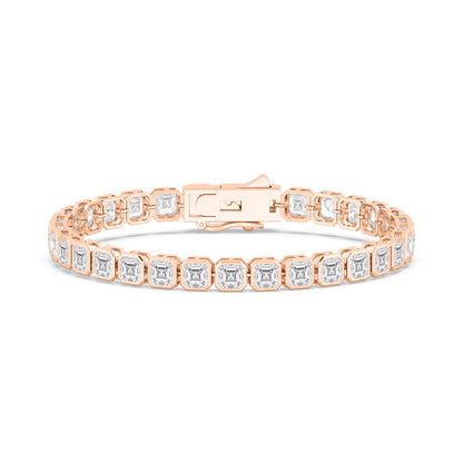 Rose Gold / 17.61ct Lab Grown Diamond Bezel Bracelet