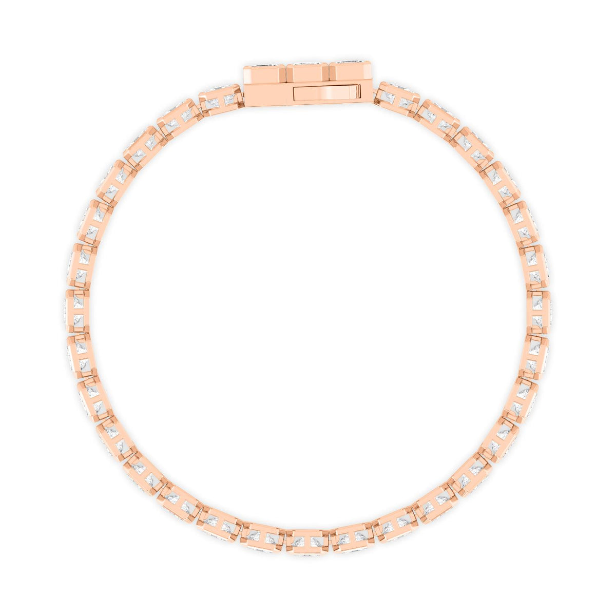 Rose Gold / 17.61ct Lab Grown Diamond Bezel Bracelet