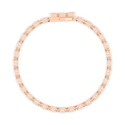 Rose Gold / 17.61ct Lab Grown Diamond Bezel Bracelet