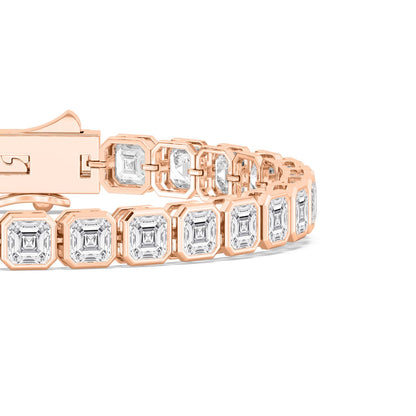 Rose Gold / 17.61ct Lab Grown Diamond Bezel Bracelet